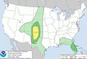 SPC Severe Weather Outlook for Friday