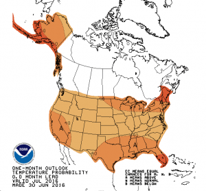 Climate Prediction Center July 2016 Temperature Outlook