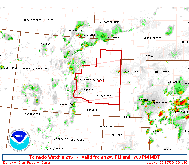 ***Tornado Watch Issued*** (May 26, 2016 Until 7PM)