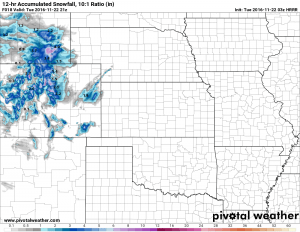 HRRR now showing 2.2 inches of accumulation by noon.