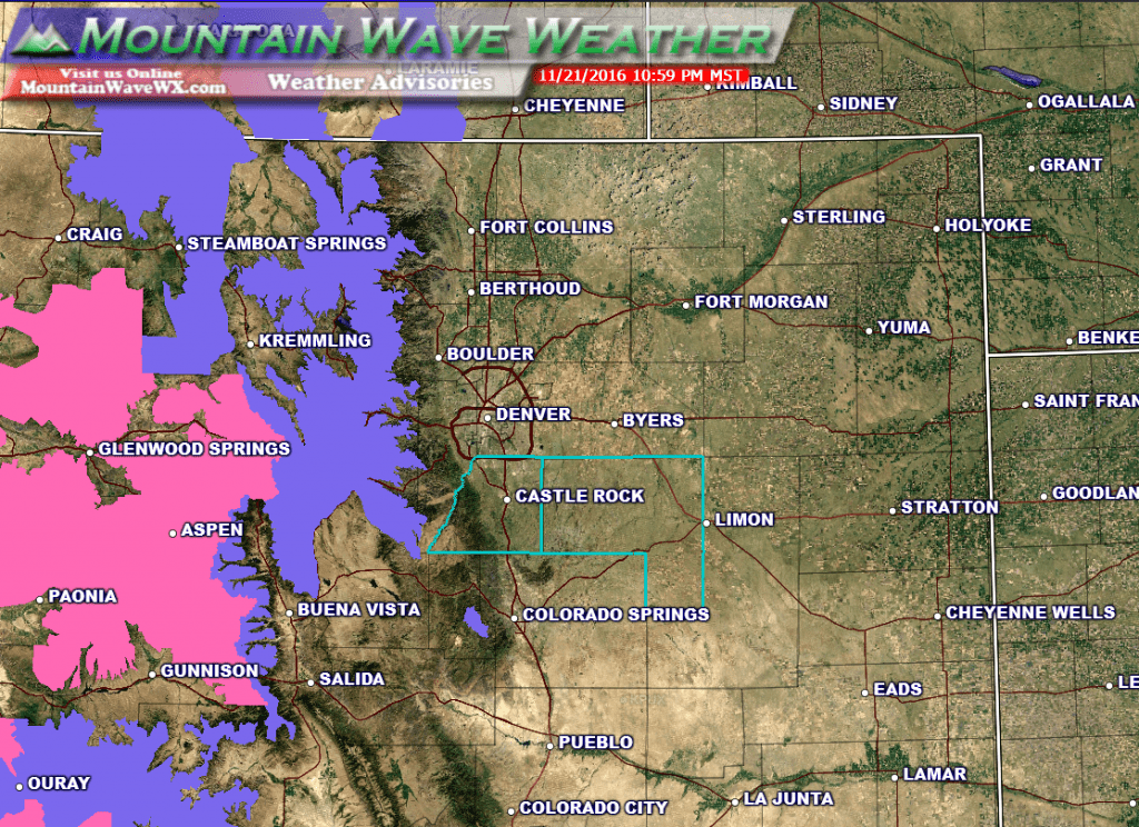 Winter Weather Warnings and Advisories are in effect for the mountains...