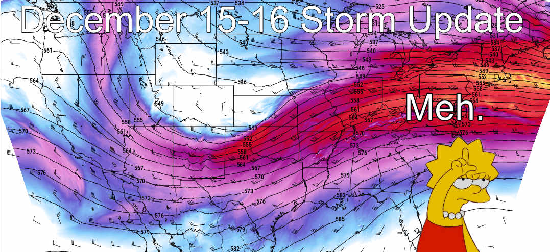 Bottom Drops Out, Storm Trends Southward – 12/15/2019
