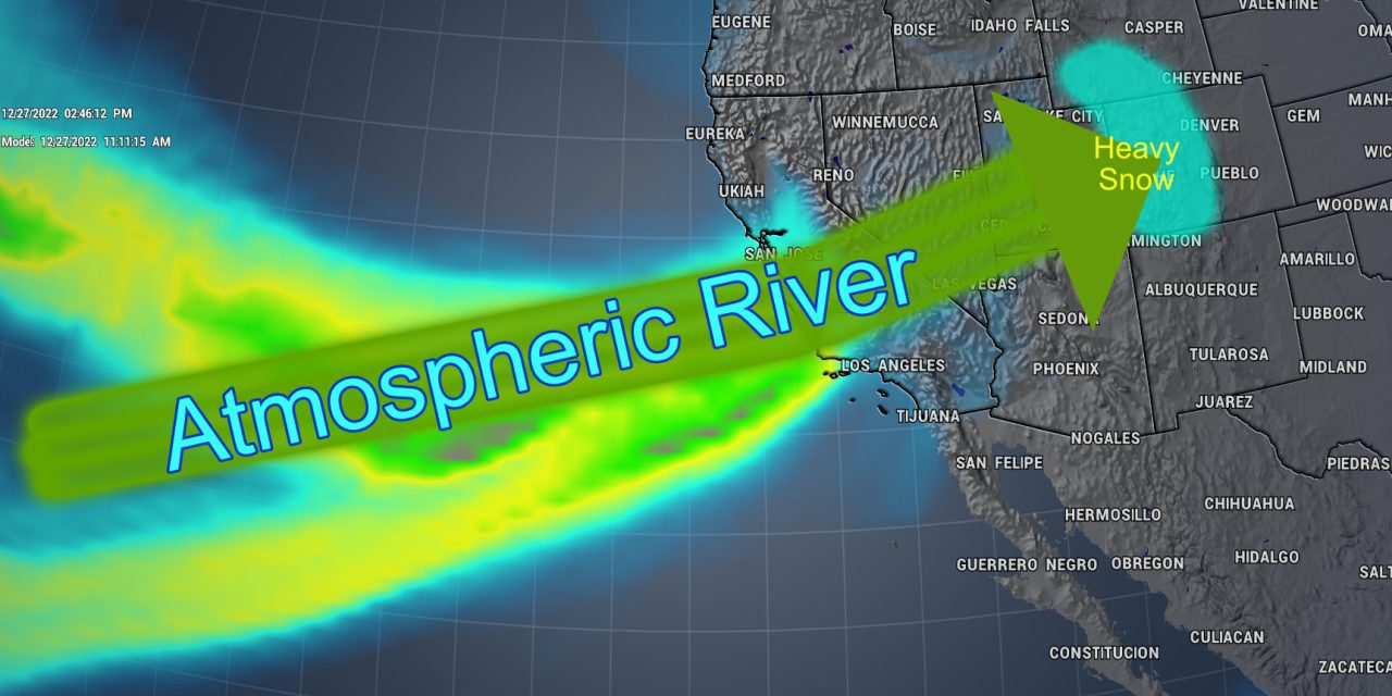 Atmospheric River Sets Up – Heavy Mountain Snow and Plains Wind and Snow All In Play This Week – Valid 12-27-2022
