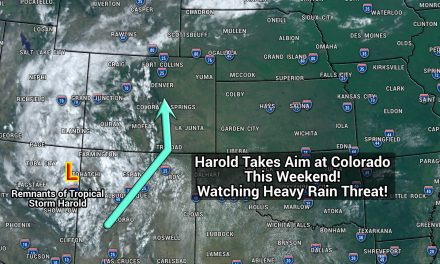 Moisture from Former Tropical Cyclone Harold Targets Colorado This Weekend! – Forecast valid 8-24-23 12PM